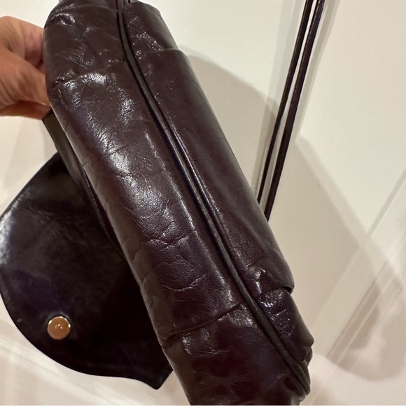 Vintage Ottorino Bossi iItalian Leather Crossbody Purse Small Handbag Purple Bag - Picture 9 of 14